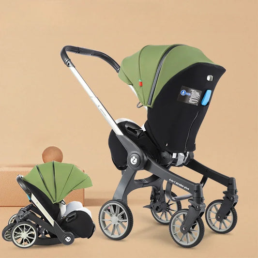 4-in-1 baby two-way stroller Multifunctional newborn baby stroller 3in1 Foldable Basket type seat